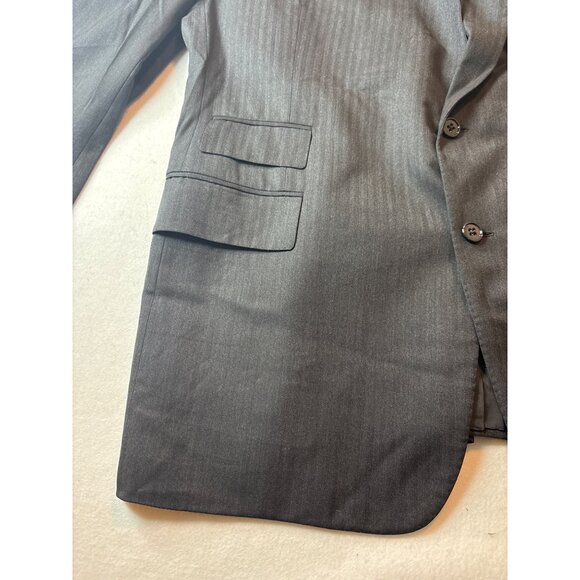 Ralph Lauren Purple Label Mens Grey Pinstripe Two-Button Suit Jacket 46 - Picture 3 of 14